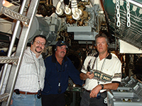 Ed Burroughs, Darrell 'Smitty' Smith, Jody Fugate touring the USS Pampanito